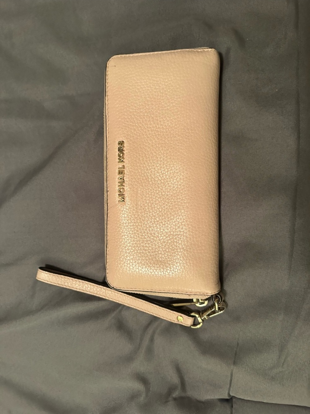 Michael Kors Blush Pink Leather Wristlet Wallet with Gold Hardware